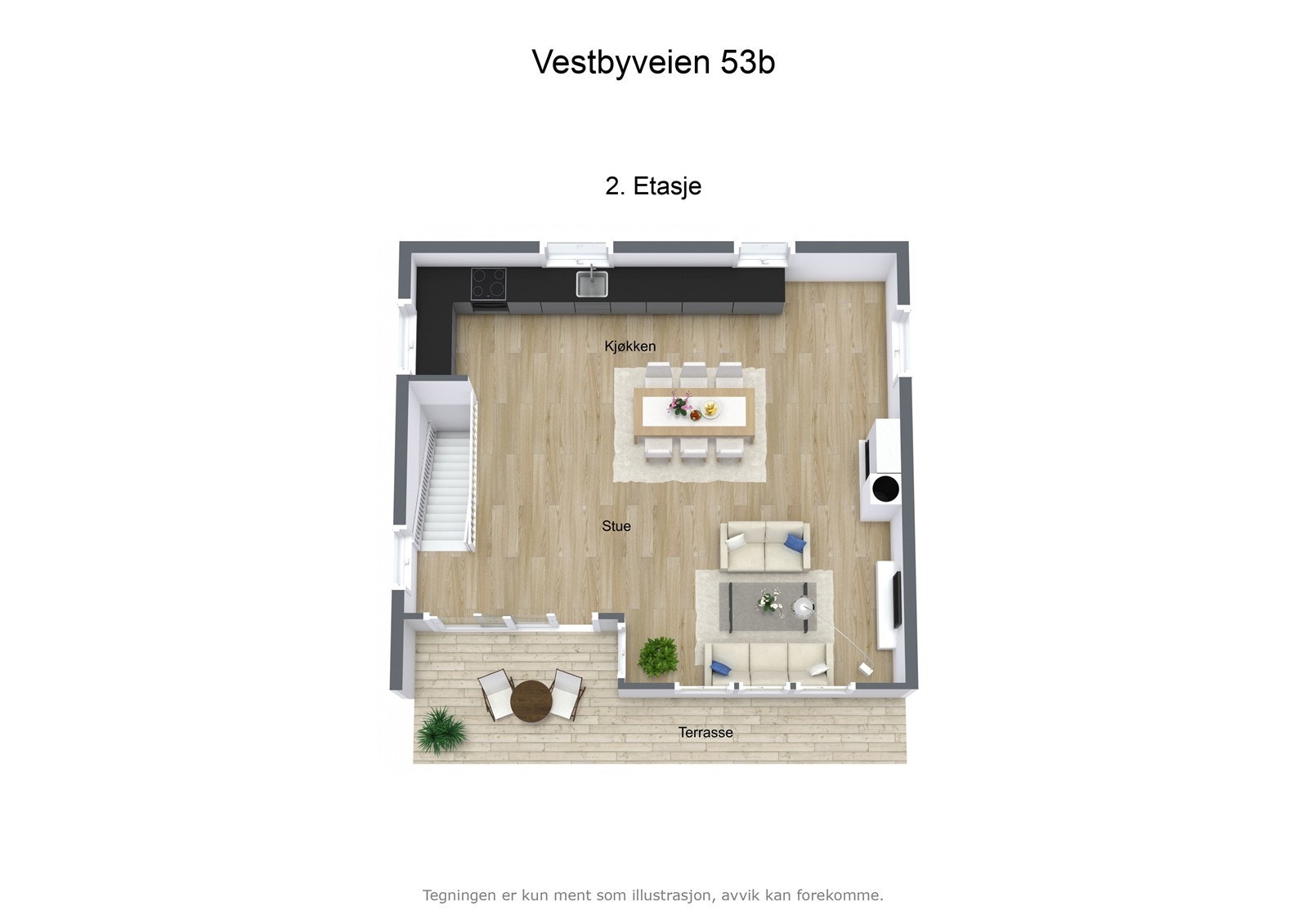 Vestbyveien 53b - 3D - 2. Etasje Galleribilde
