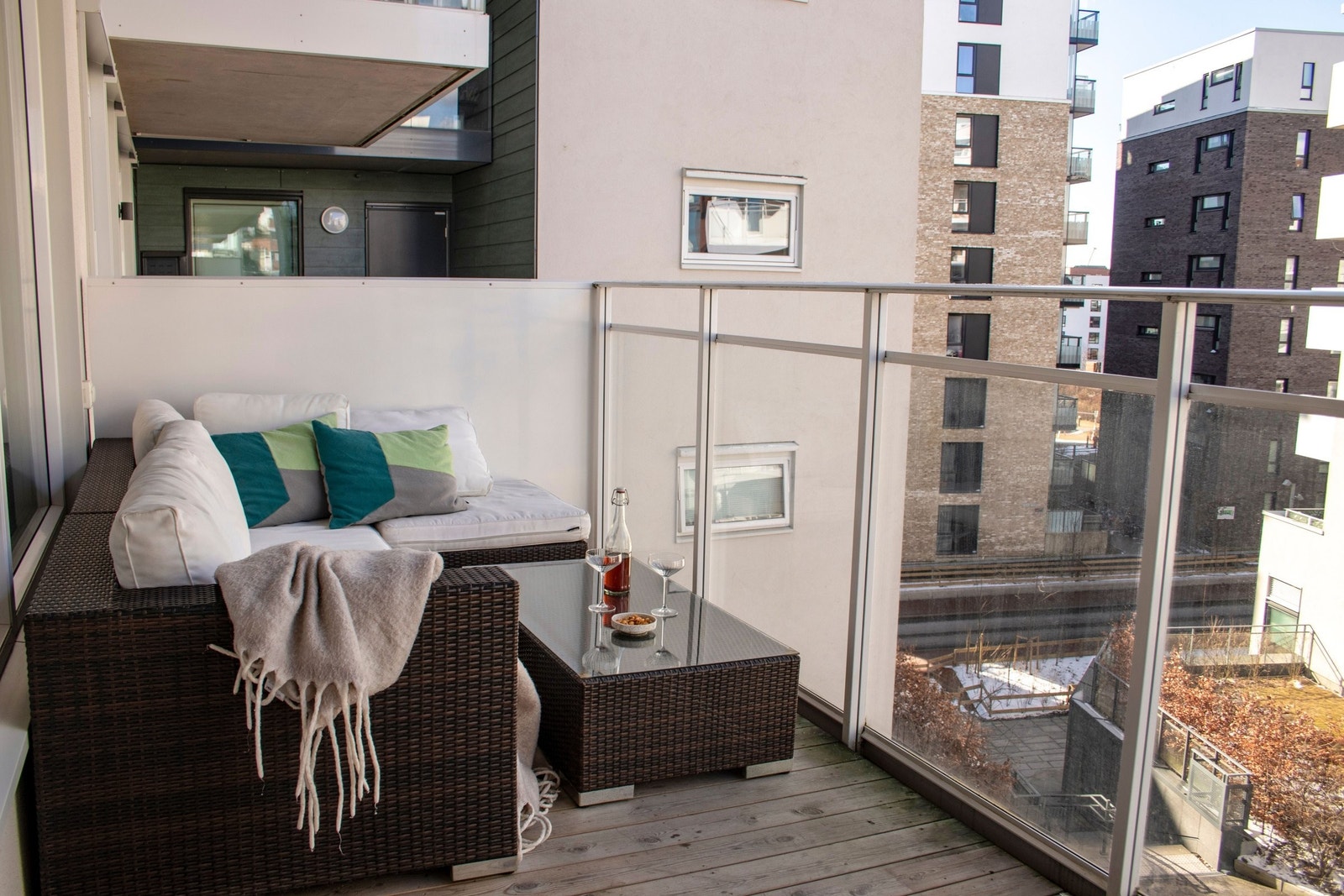 Vestvendt balkong, her kan du nyte ettermiddagsolen. Galleribilde