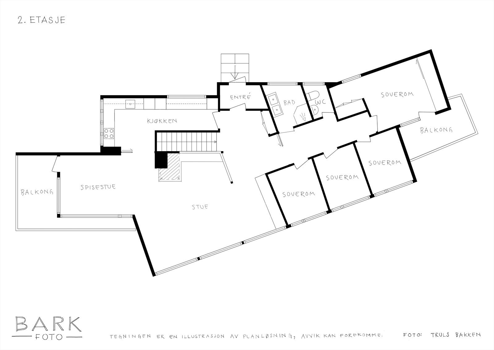 Plantegning hovedetasje. Galleribilde