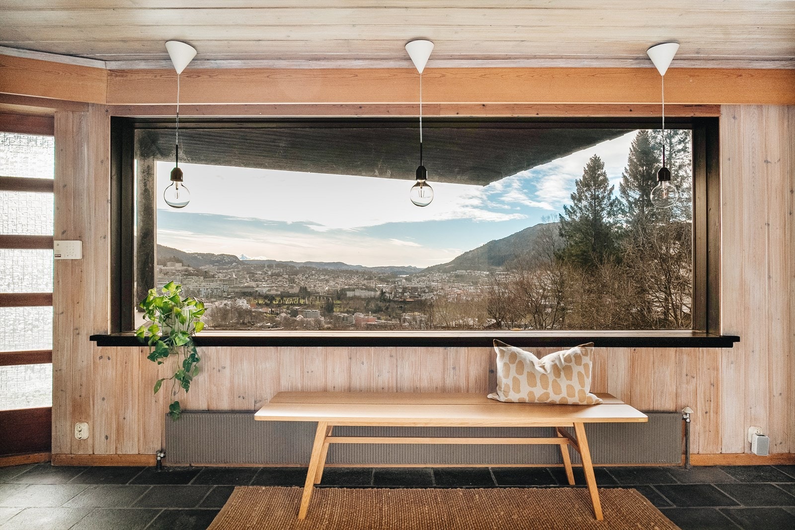 Velkommen inn! Panoramautsikt fra vindu i entreen. Galleribilde