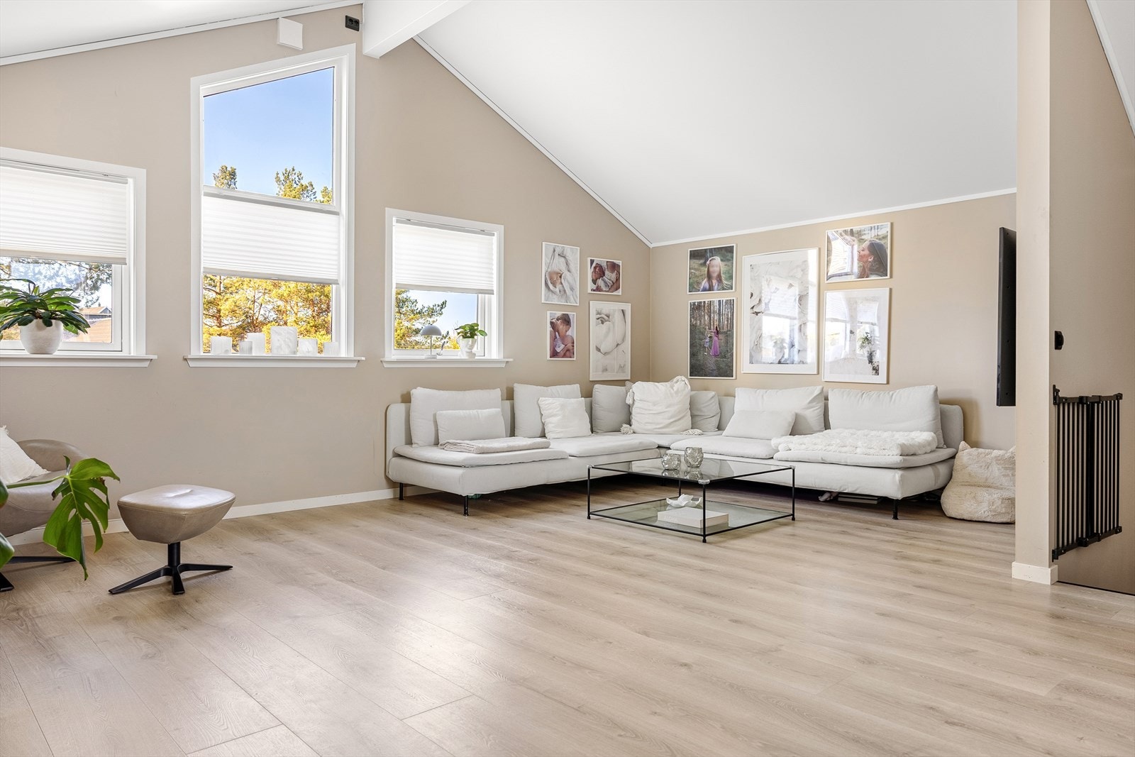 Stuen er målt til 35,9,5 kvm og har god plass til en stor sofagruppe. Galleribilde