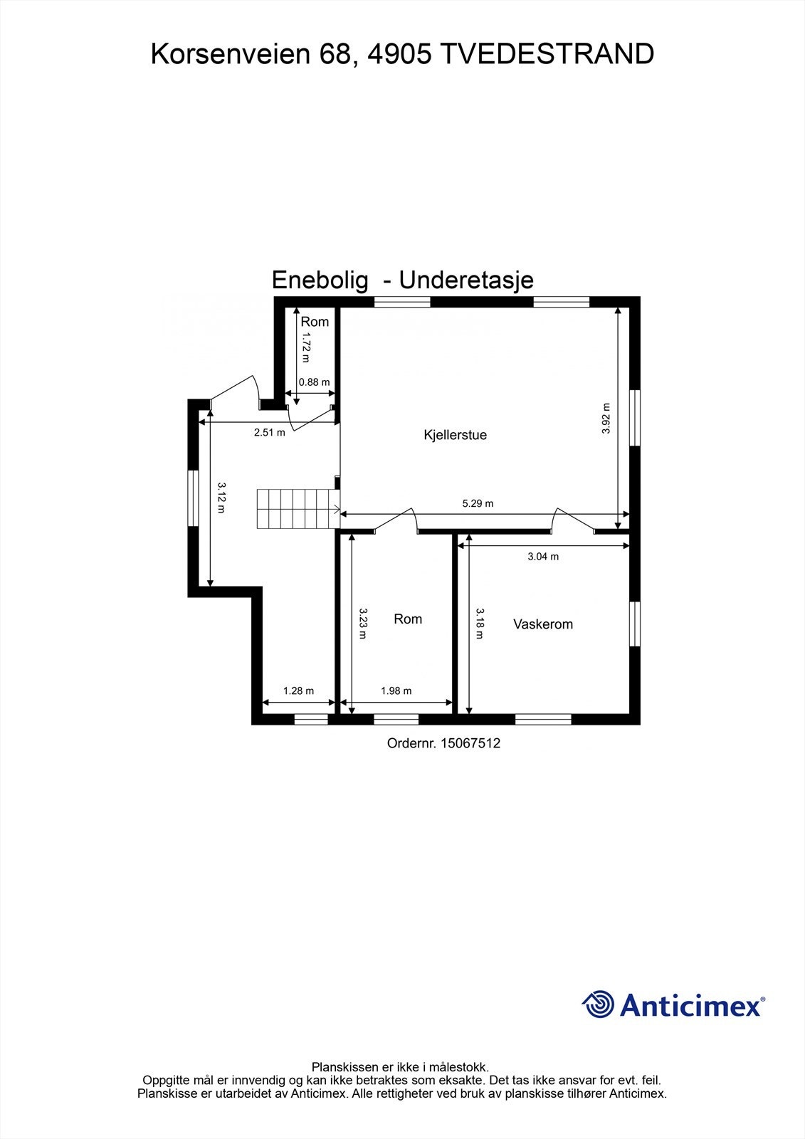 Plantegning underetasje/kjeller Galleribilde