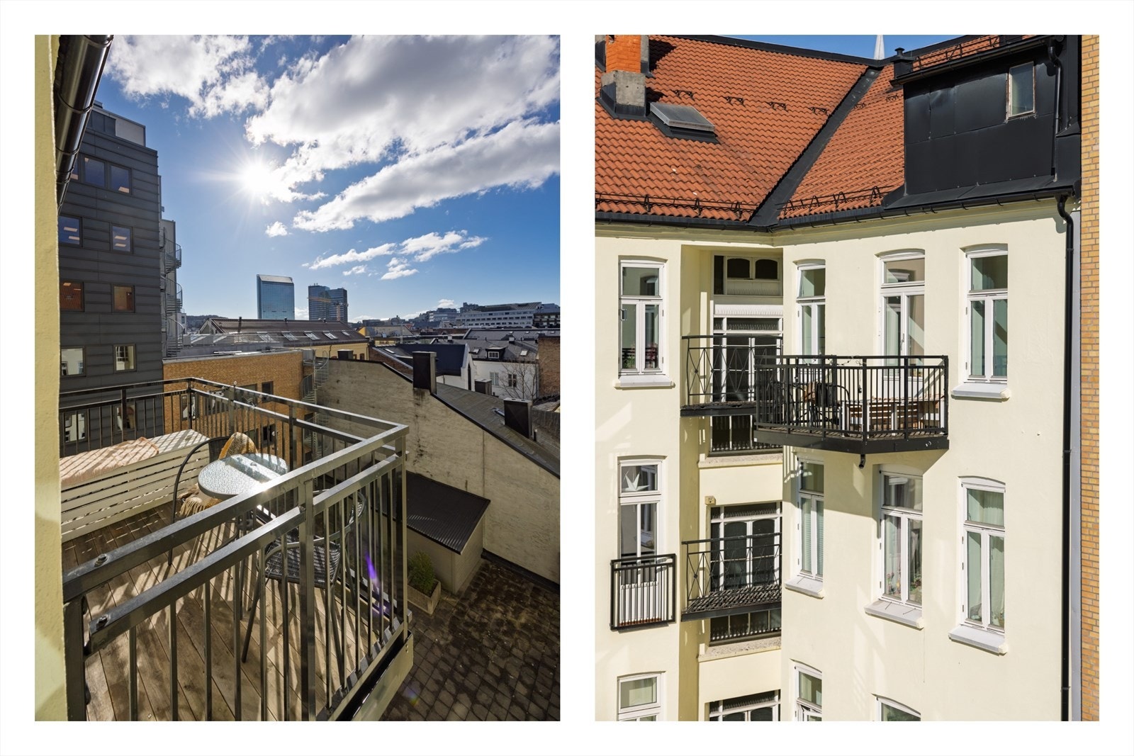 Balkongen bader i sol og vender mot sydvest Galleribilde