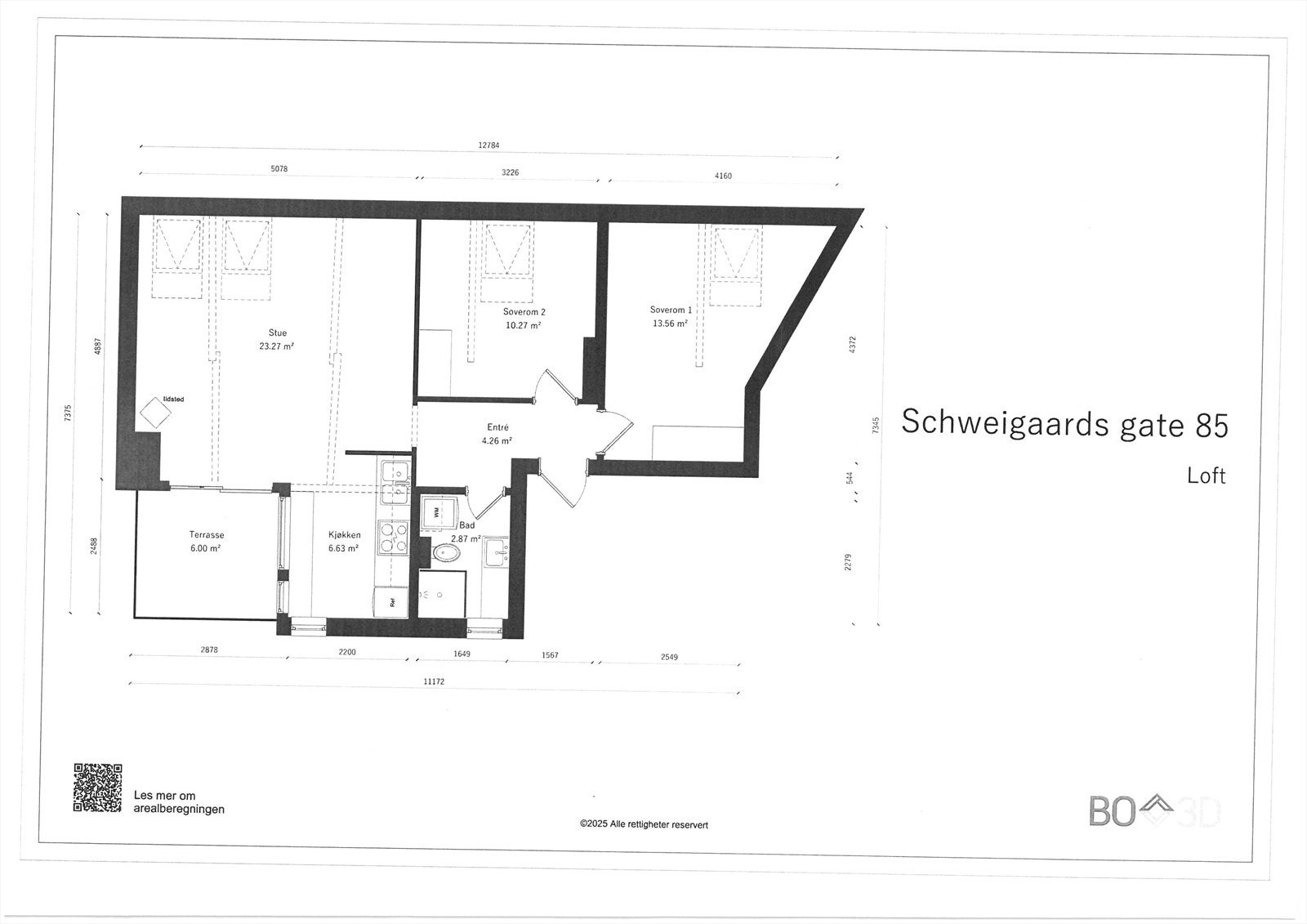 Plantegning over leiligheten. Galleribilde