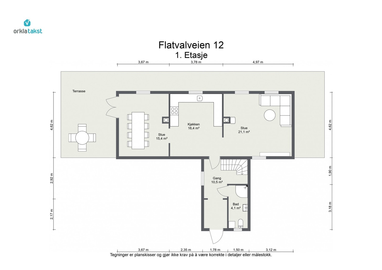 Planskisse 1. etg. Galleribilde