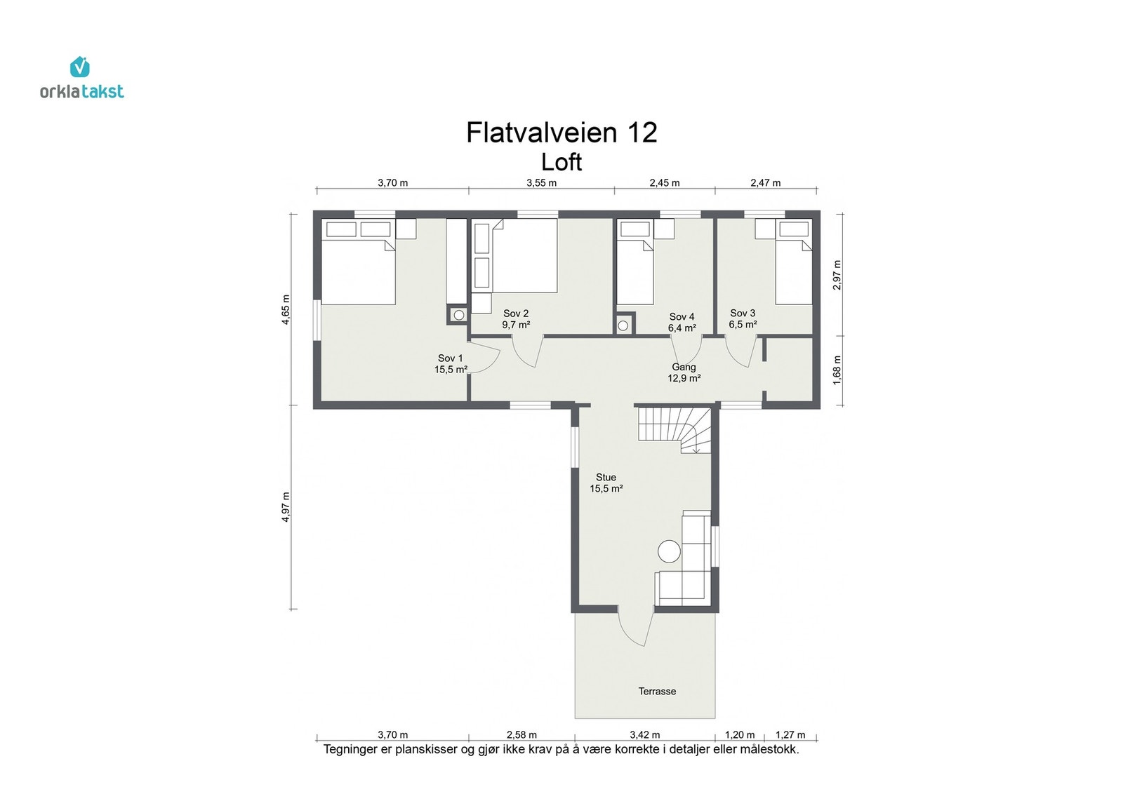 Planskisse loft Galleribilde