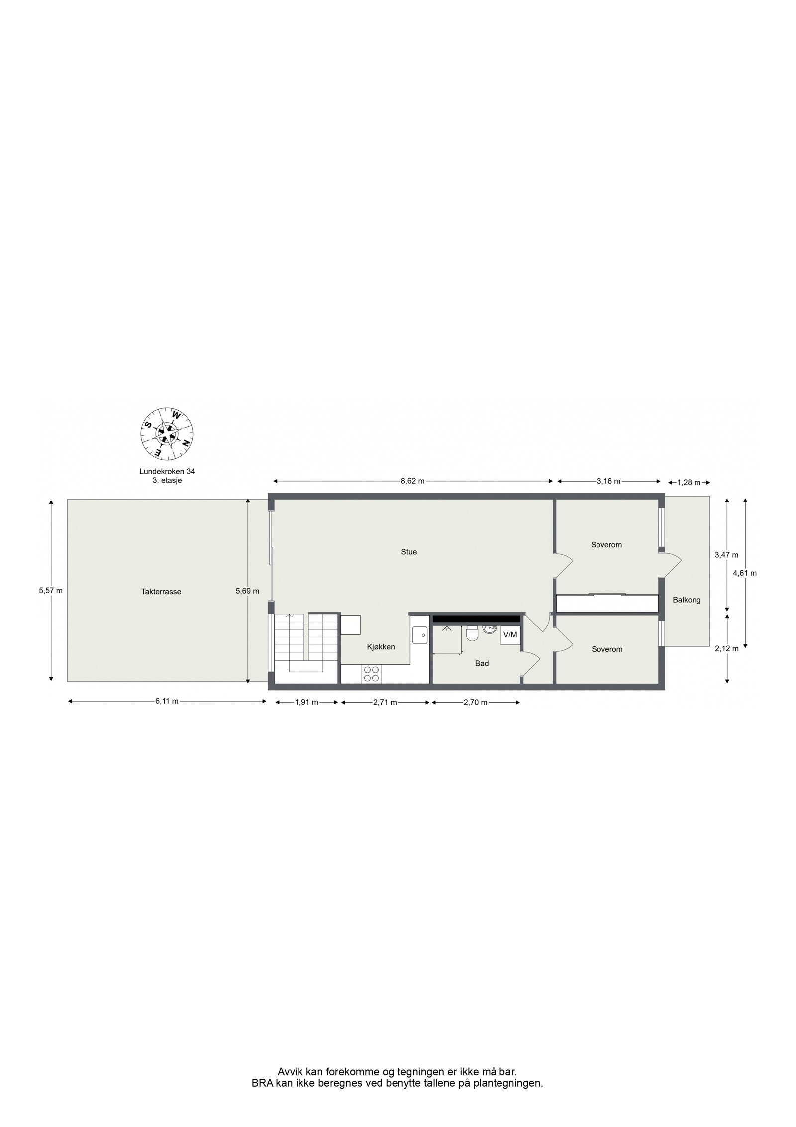 Plantegning - 3. etg Galleribilde