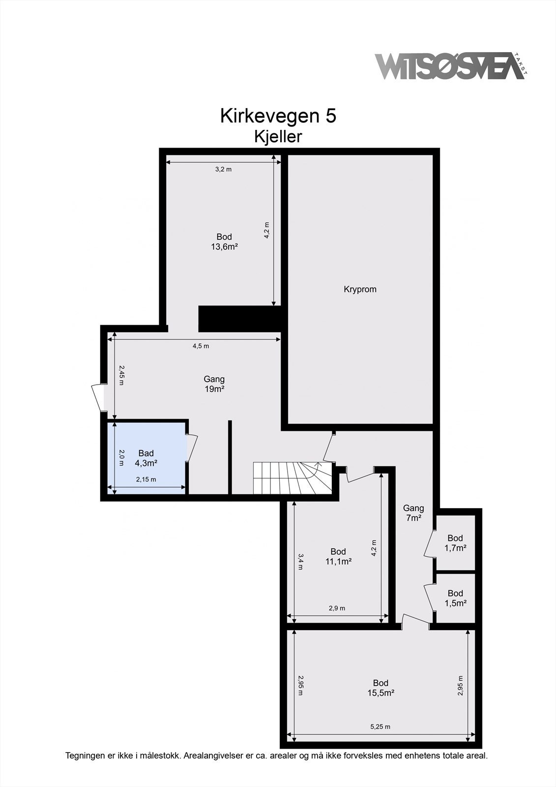 Planskisse kjeller. Galleribilde