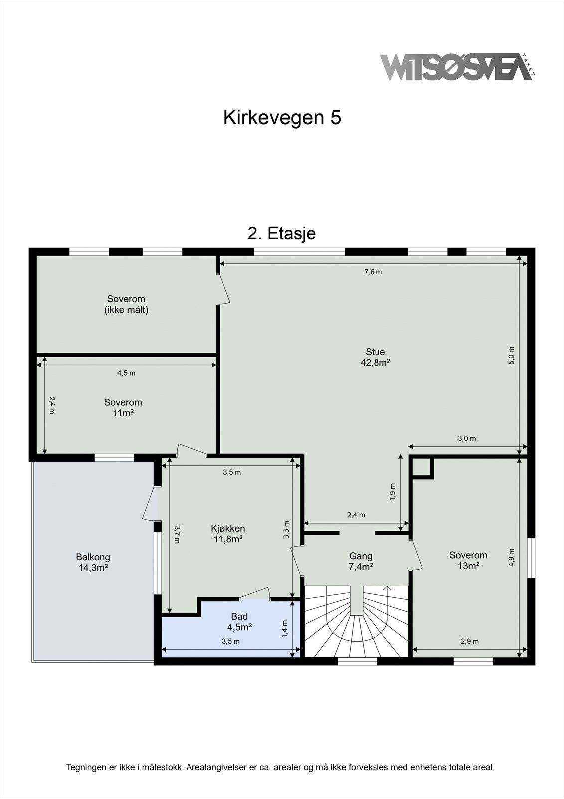 Planskisse andre etasje. Galleribilde