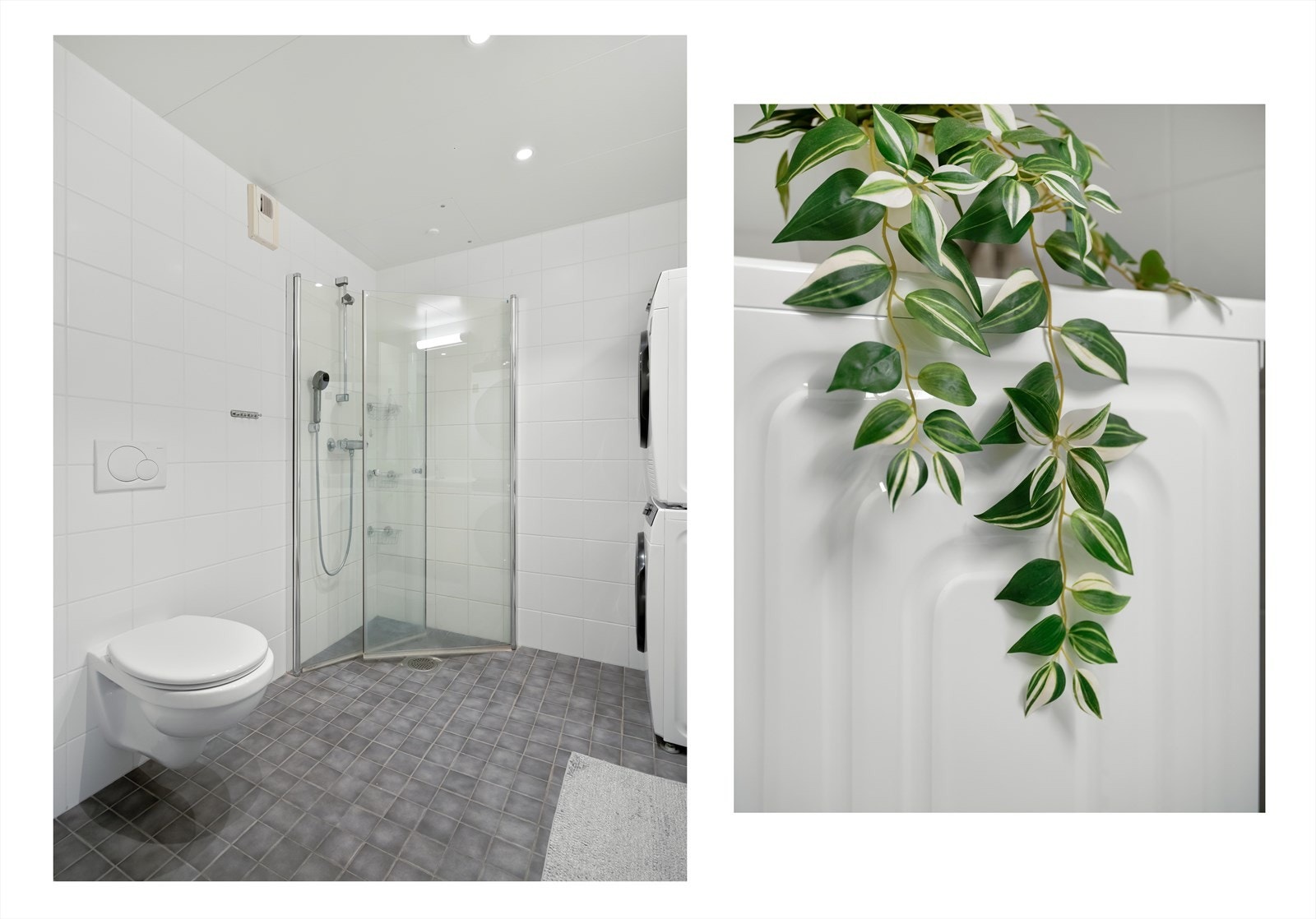 Badet har behagelig gulvvarme og downlights i tak. Galleribilde