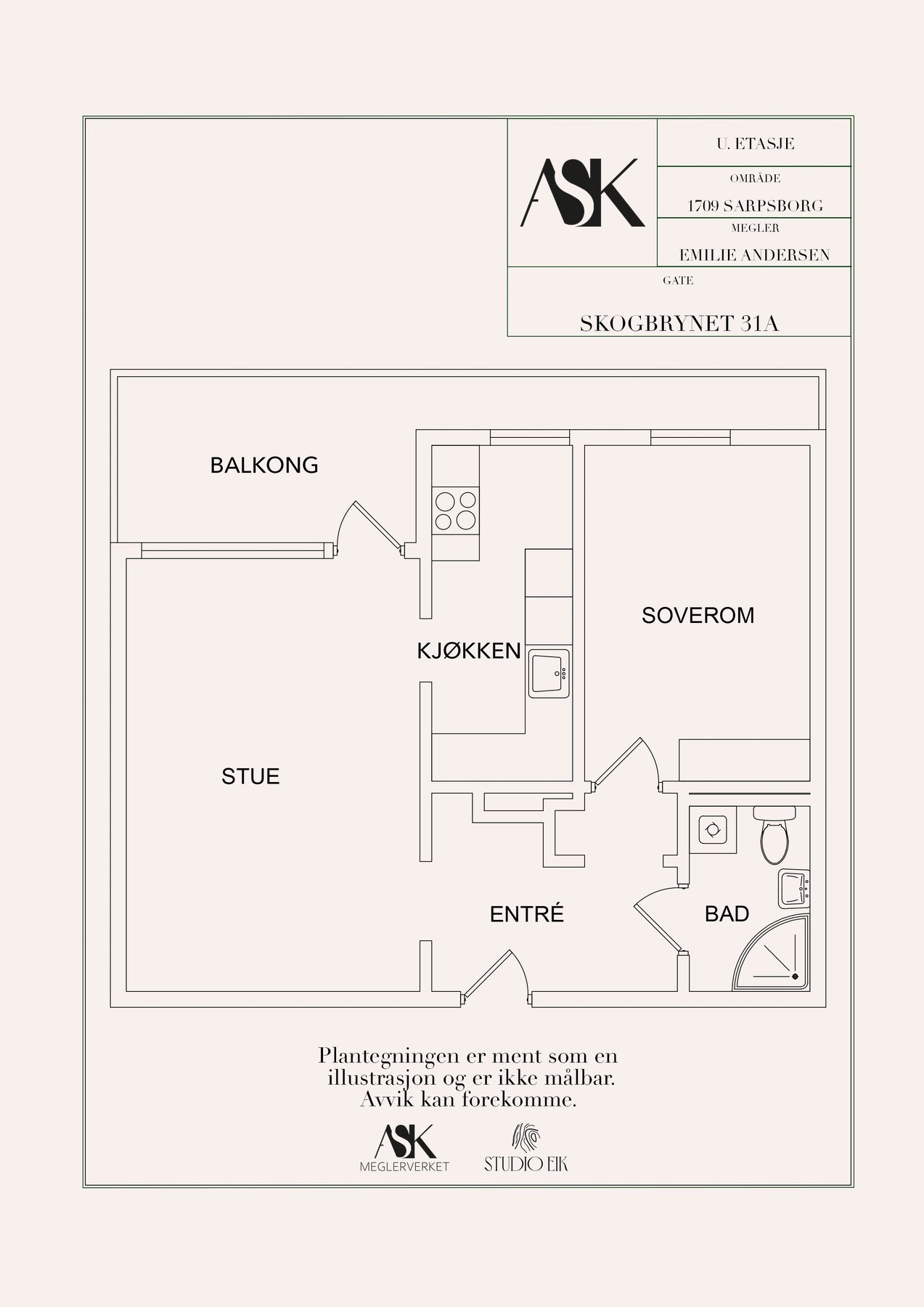 Plantegning underetasje. Galleribilde