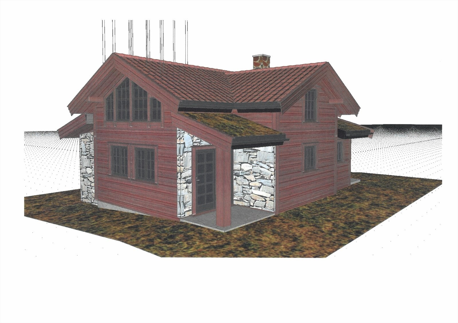 Fasadetetning nord-sør. Galleribilde