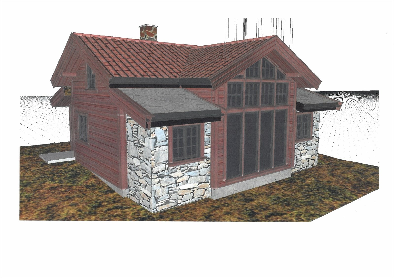 Fasadetegning sør-øst. Galleribilde