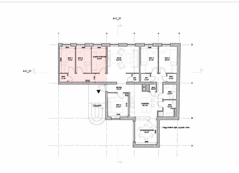 Plantegning 3. etasje. Galleribilde