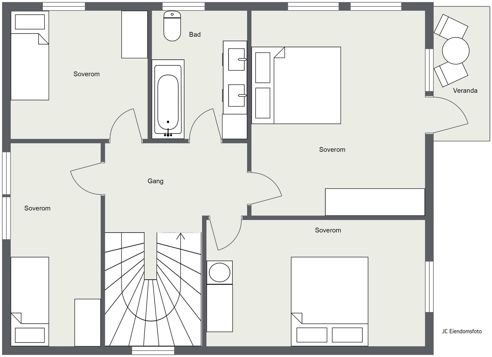 Plantegning loft. Galleribilde