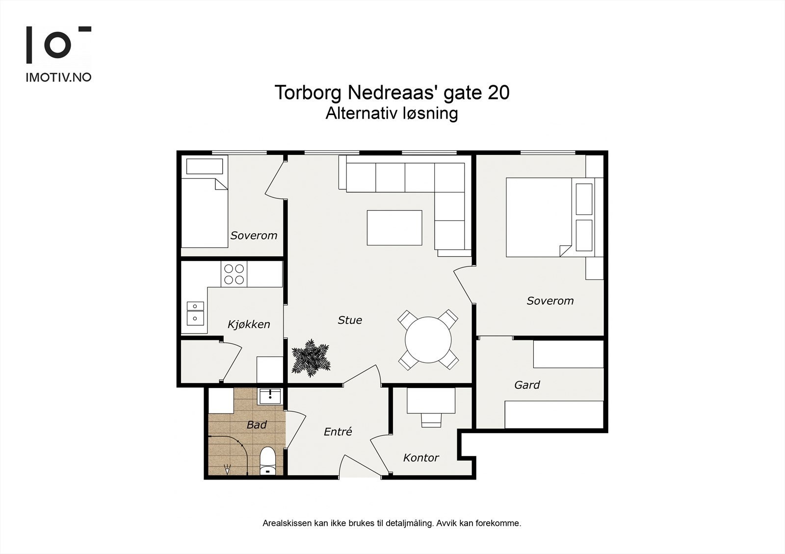 - Alternativ planløsning ved ønske om 2 soverom - Galleribilde