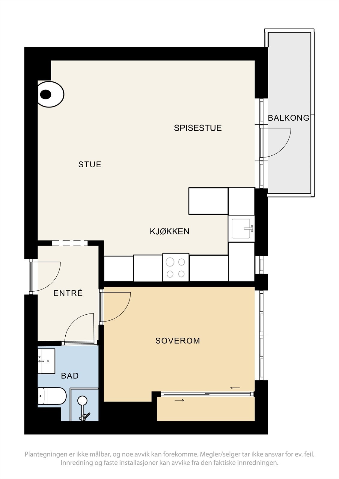 Leiligheten har en praktisk og god planløsning. Galleribilde