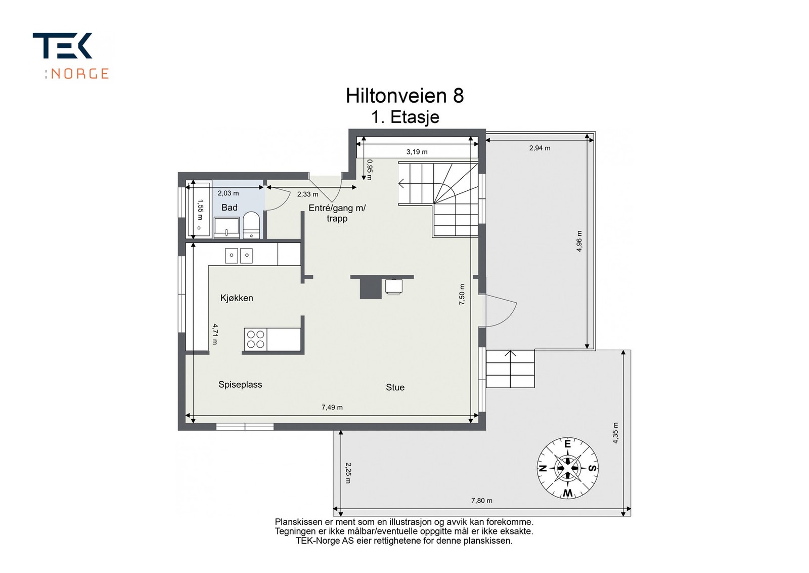 Plantegning 1. etasje Galleribilde
