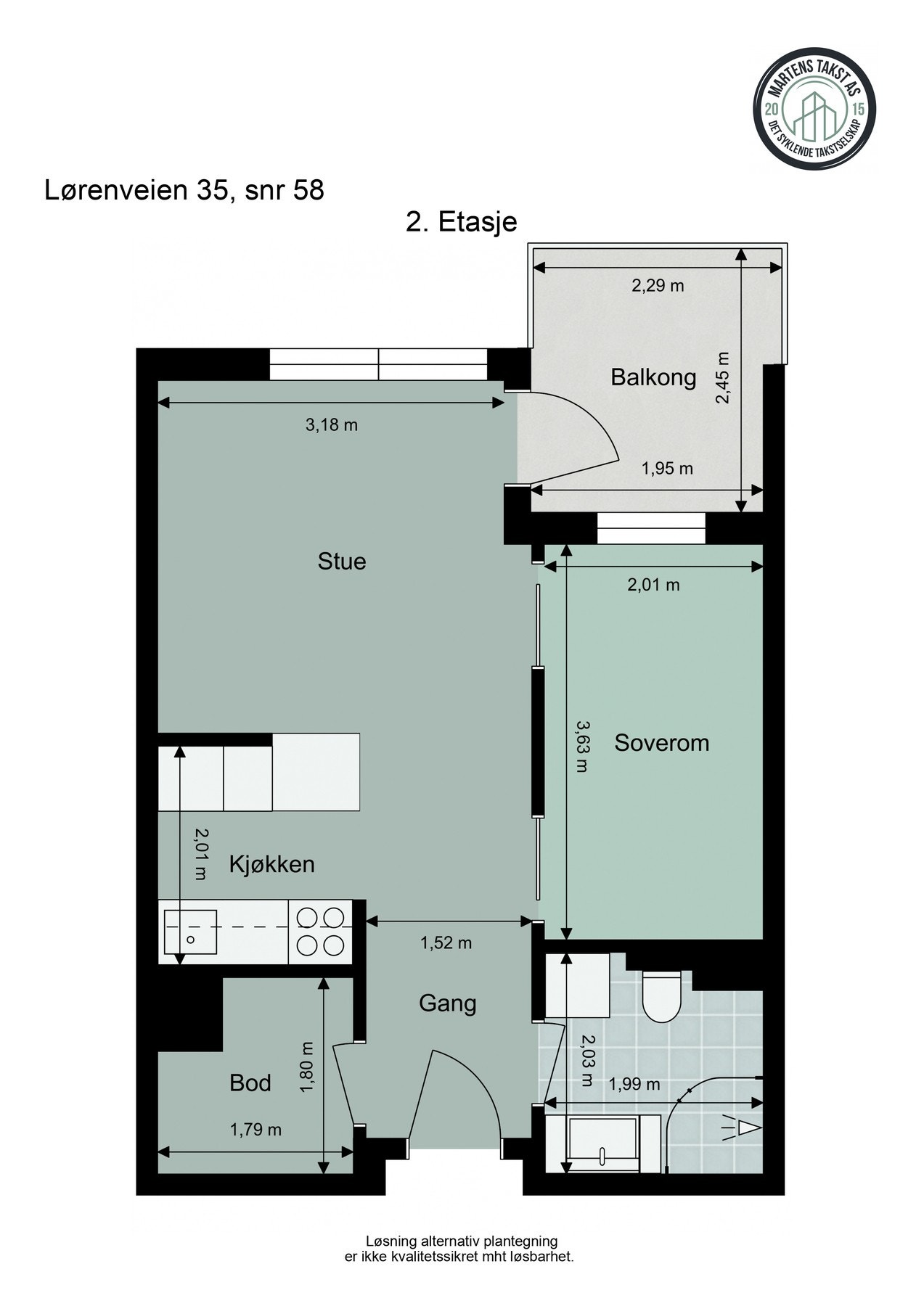Plantegning - Leiligheten ligger i 2. etasje. Galleribilde