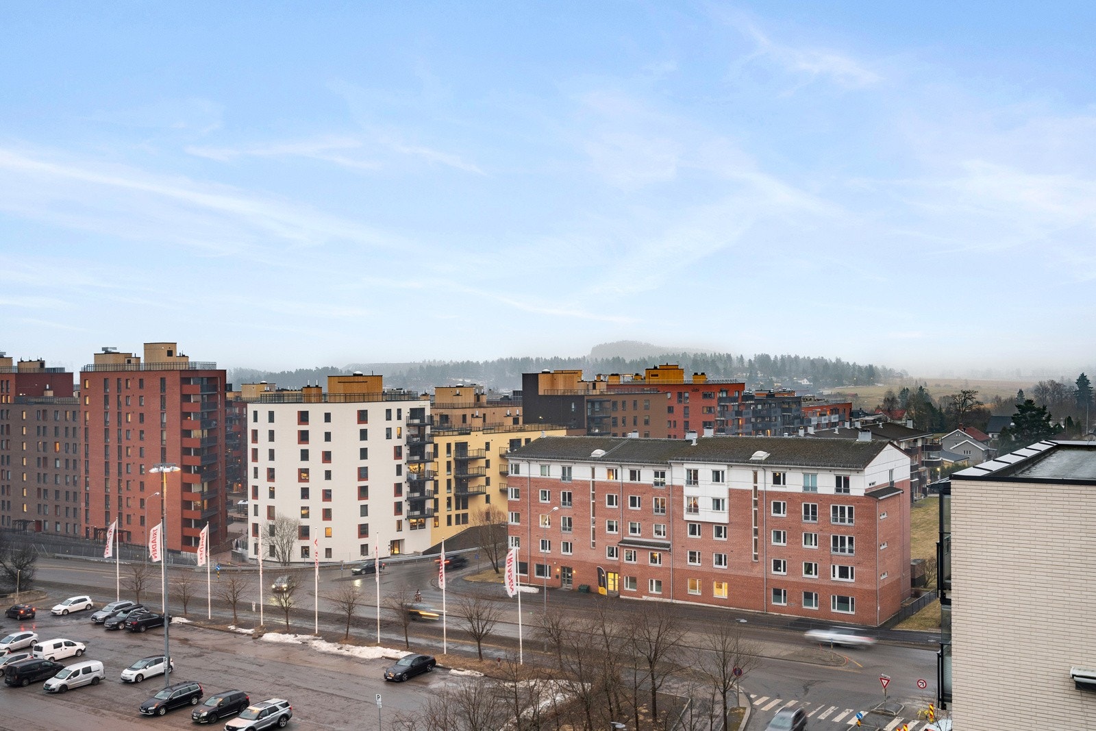 Fin og langstrakt utsikt fra balkongen. Galleribilde