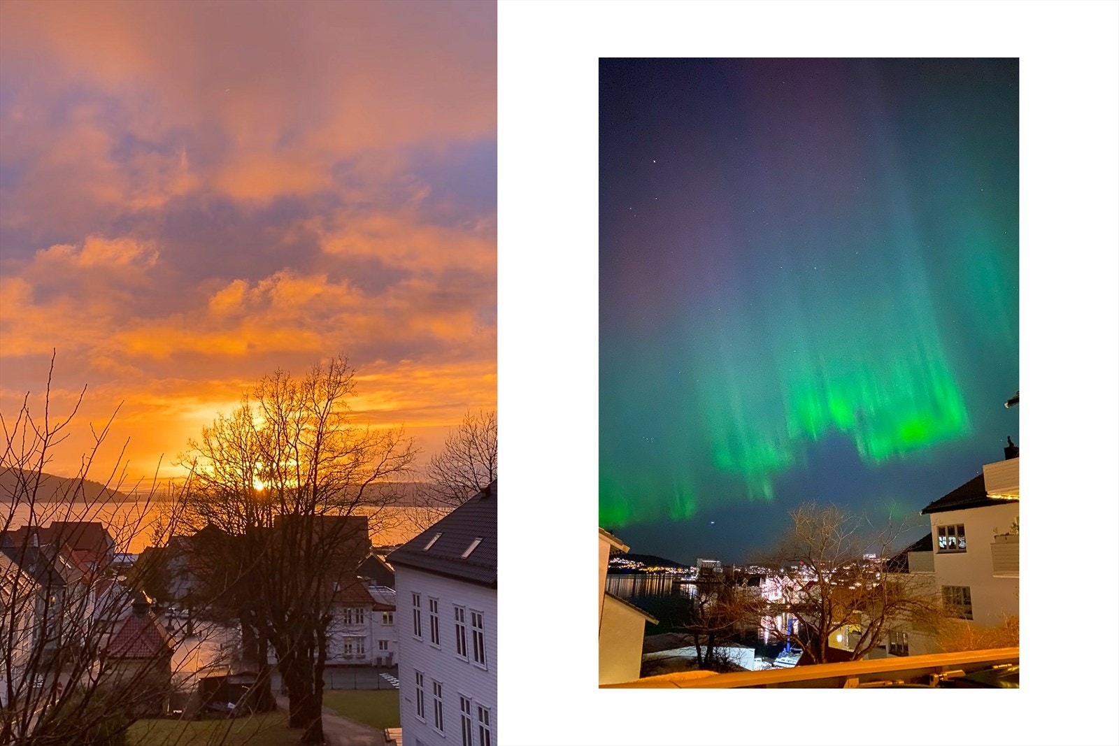 - Fra balkongen kan man få med seg noen vakre solnedganger og nordlys om man er heldig - Galleribilde