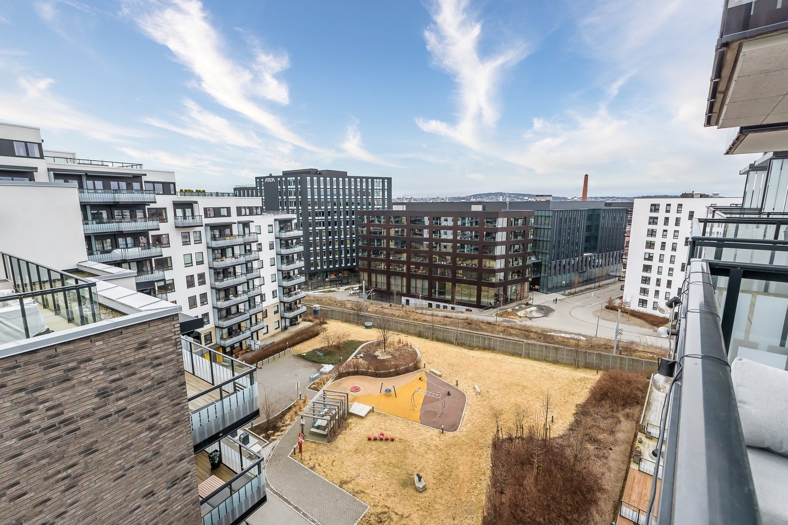 Utsikt over sameiets fellesområder. Galleribilde