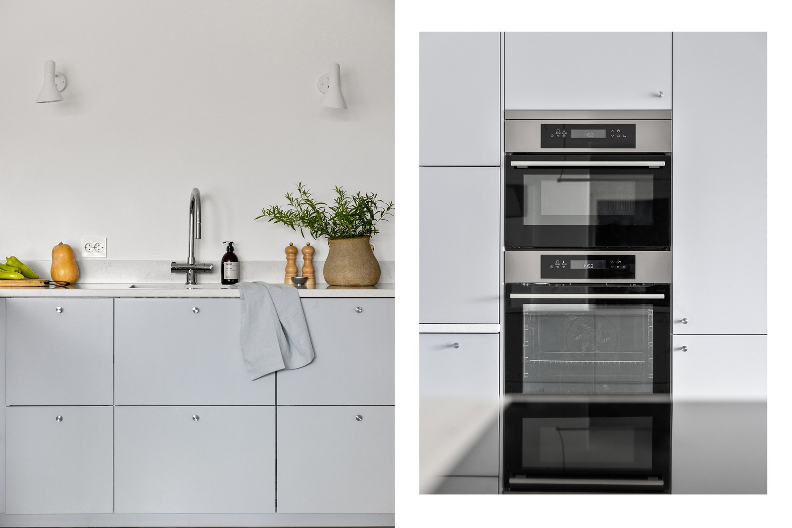 Funksjonell eleganse med integrerte hvitevarer og en effektiv platetopp med integrert ventilator. Galleribilde