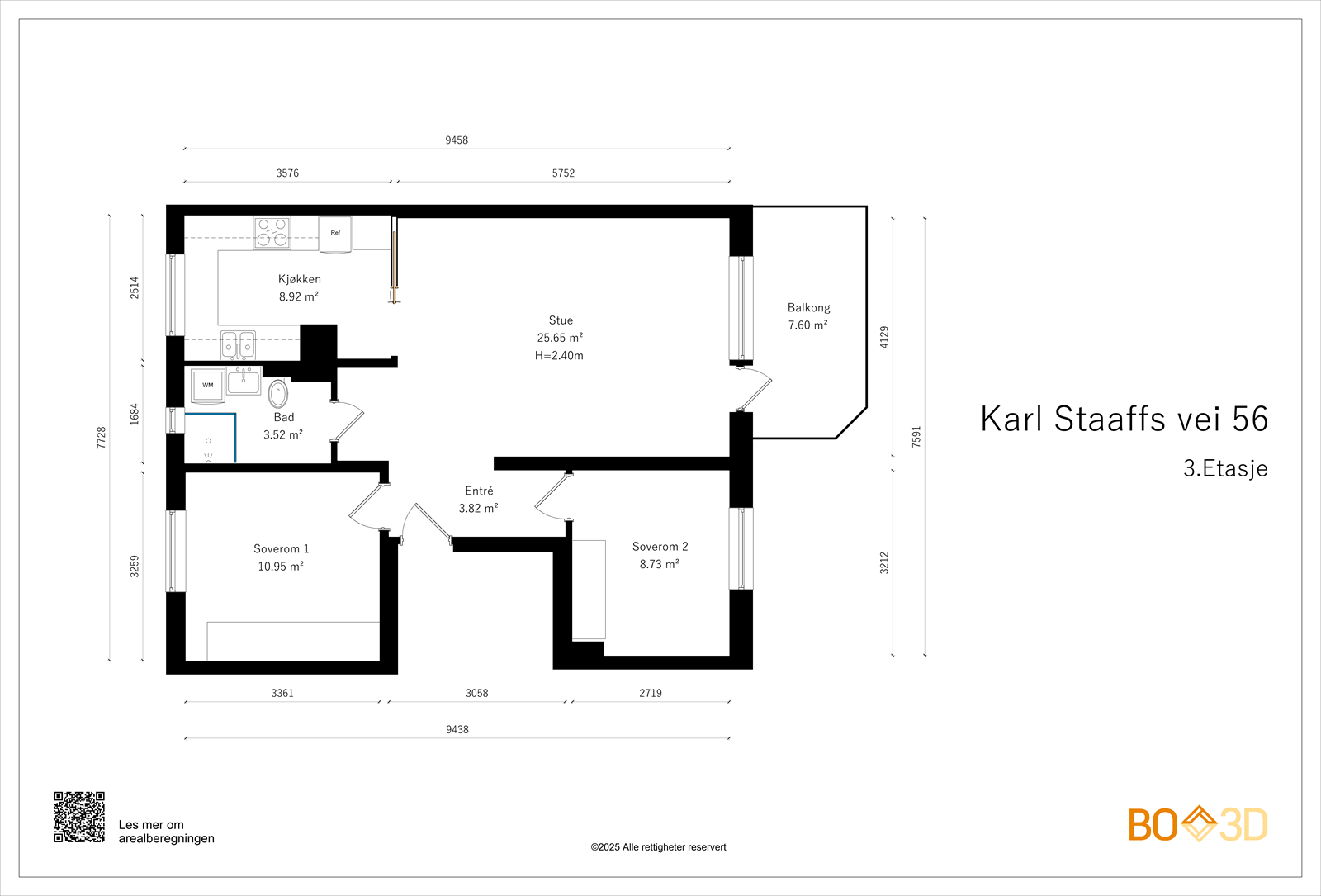 Målsatt plantegning. Galleribilde