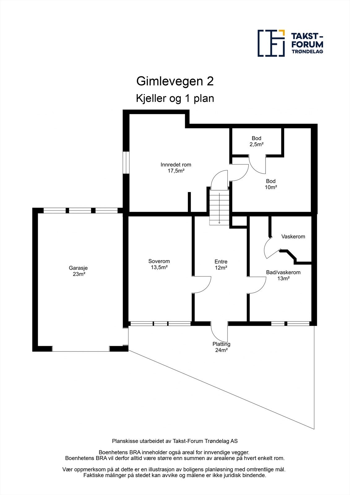 Plantegning kjeller og 1. plan Galleribilde