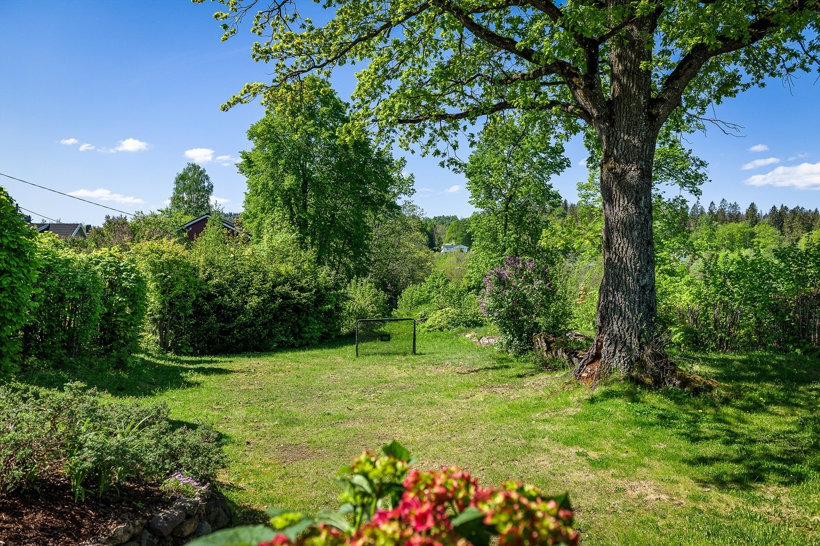Romslig hage med god plass til lek og moro. Galleribilde