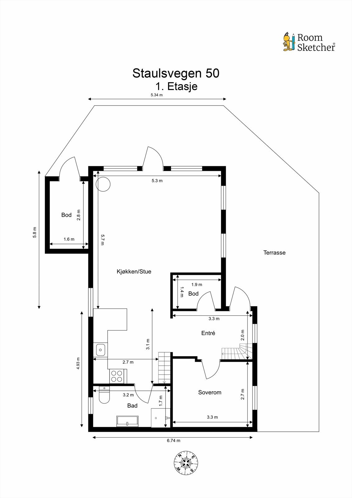 Plantegning 1. etasje. Galleribilde