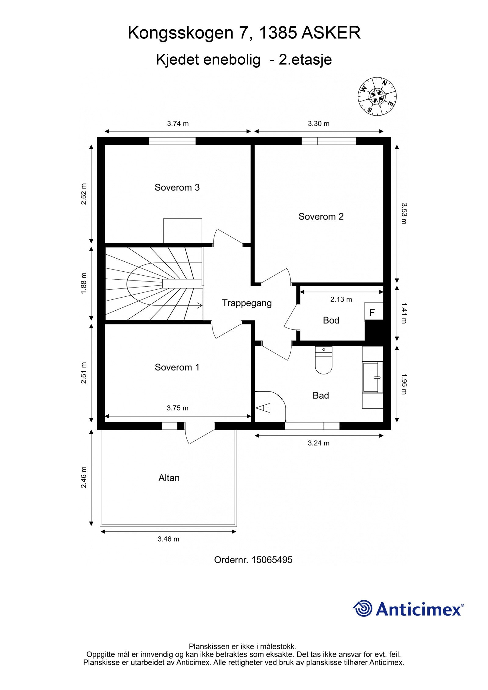 Vi begynner med plantegningen her også. Galleribilde
