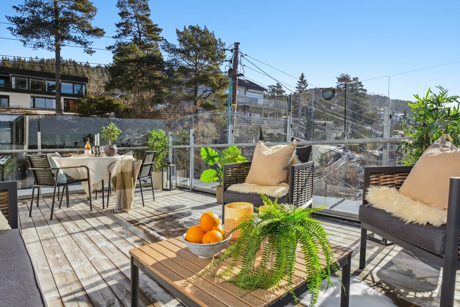 Takterrassen er en fantastisk boltreplass for hele familien Galleribilde