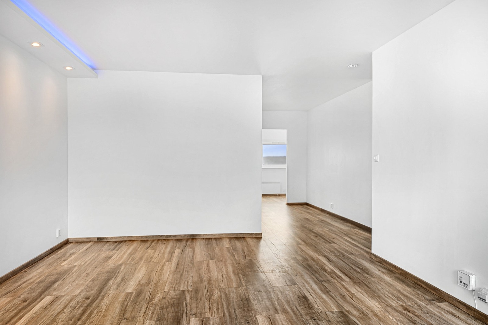Her er det plass til både sofagruppe, TV-benk og spisemøblement. Galleribilde