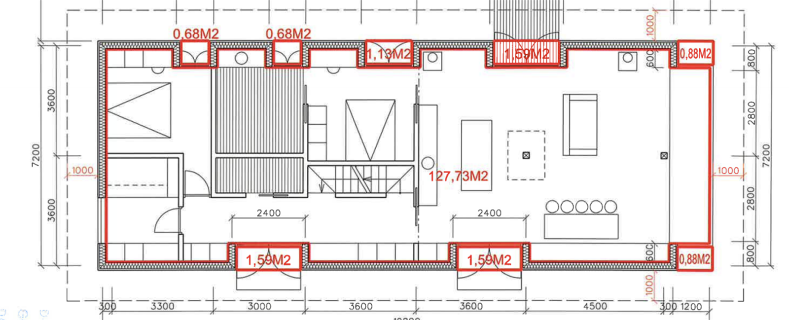 Plantegning 1. etasje Galleribilde