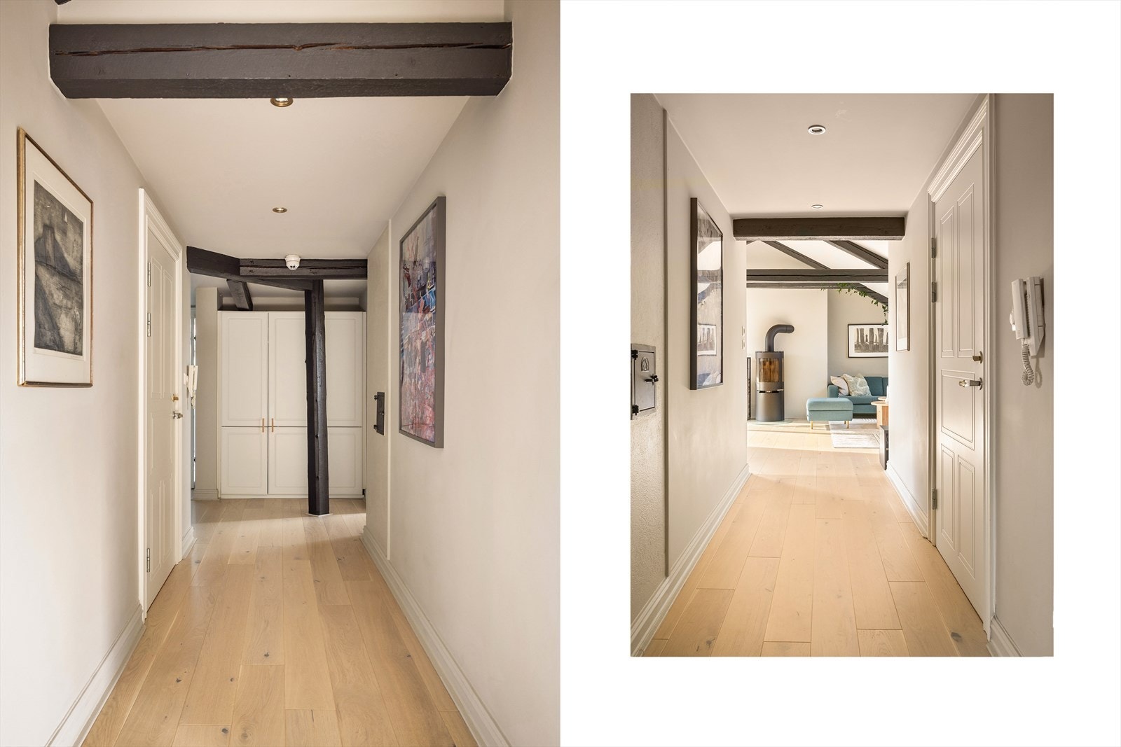 En hyggelig gang fører deg mellom rommene. Galleribilde