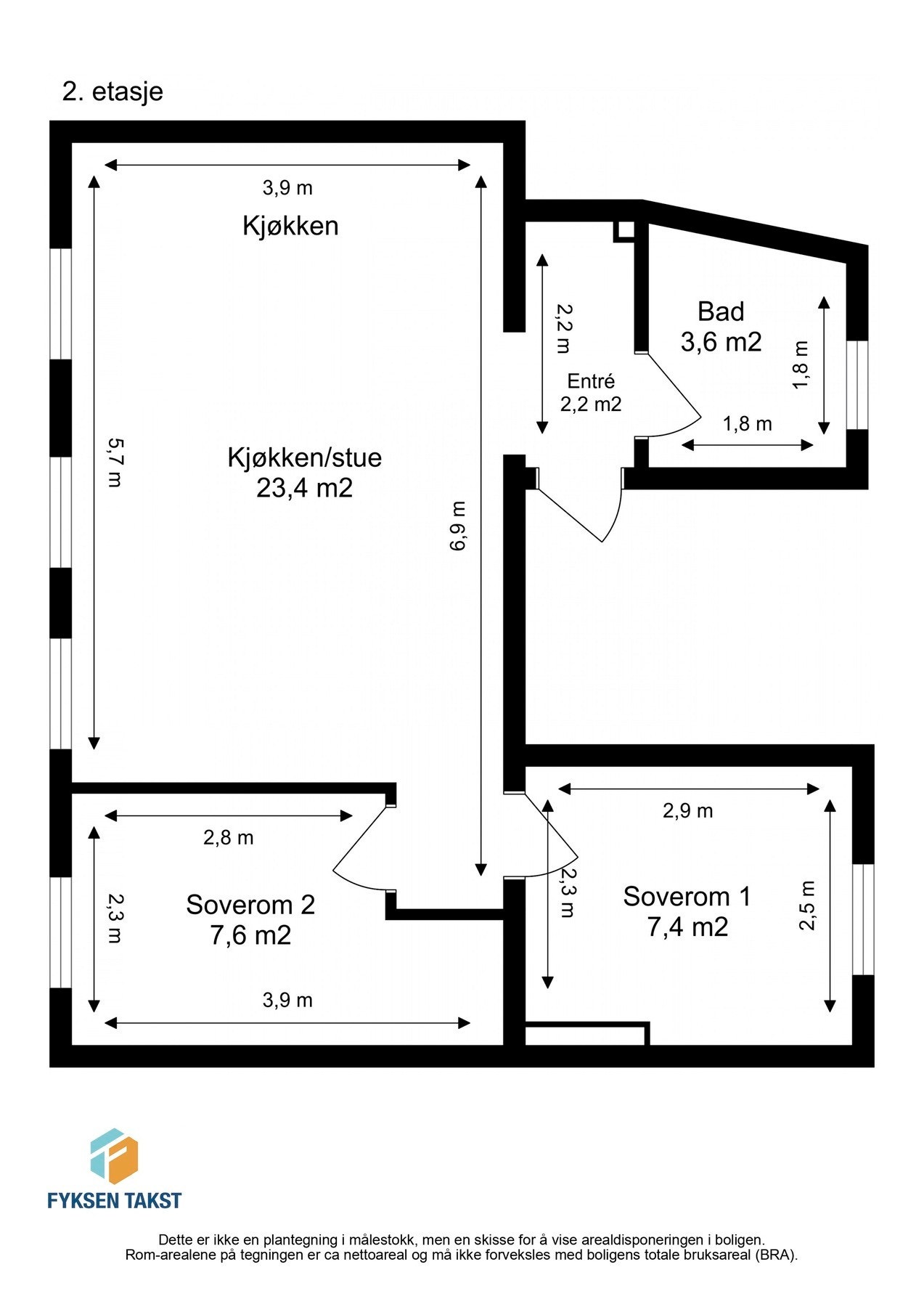 Målsatt planskisse. Galleribilde