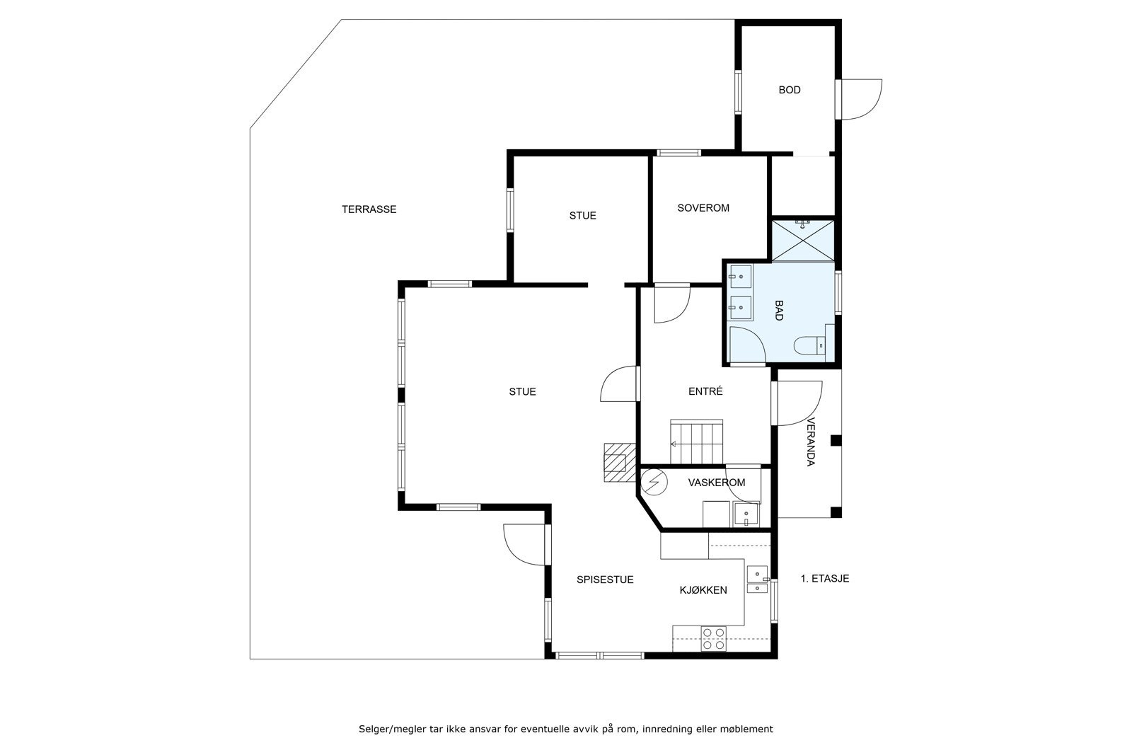 Plantegning 1. etasje. Galleribilde