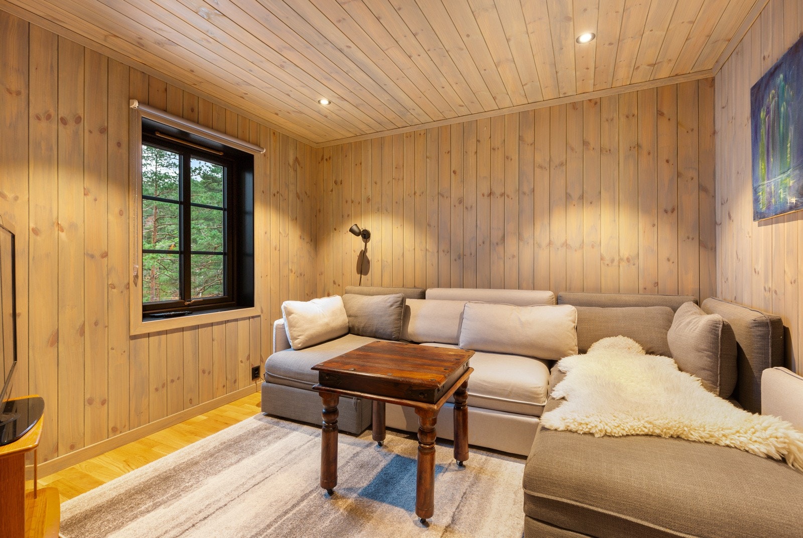 Rom som idag brukes som TV-stue. Altibox er leverandør for internett og kabeltv. 808 kr pr mnd. Galleribilde