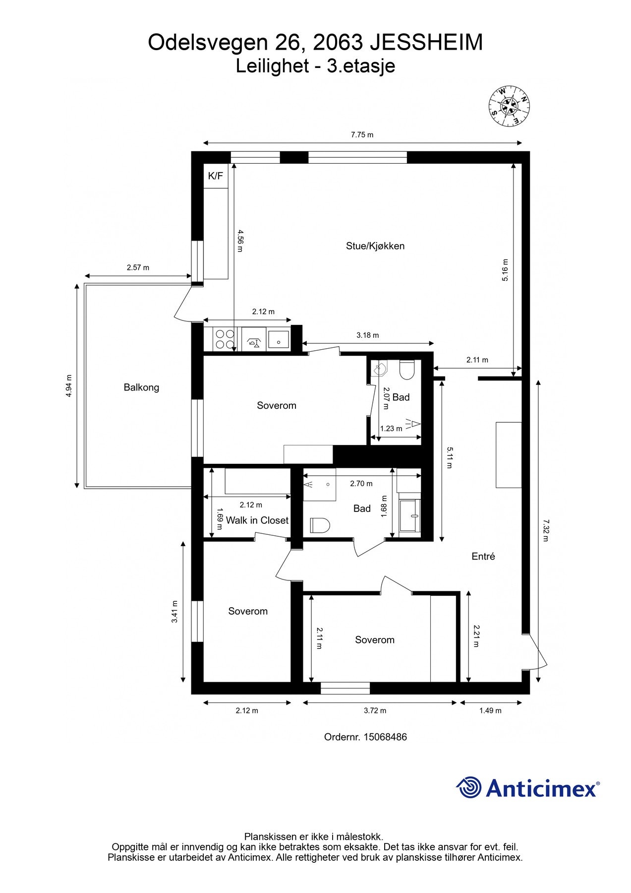 Plantegning 3. etasje. Galleribilde