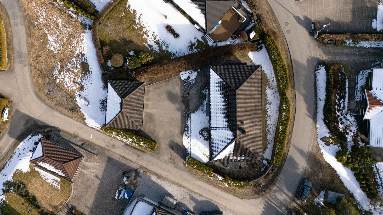 Fugleperspektiv over tomten Galleribilde