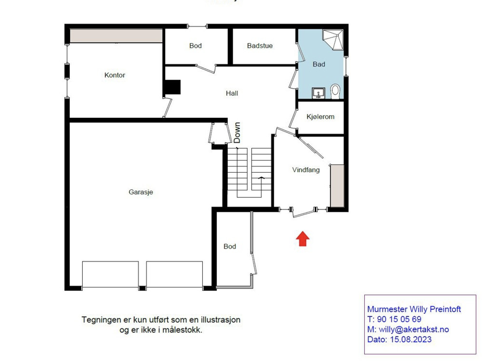 Planskisse u. etasje. Galleribilde