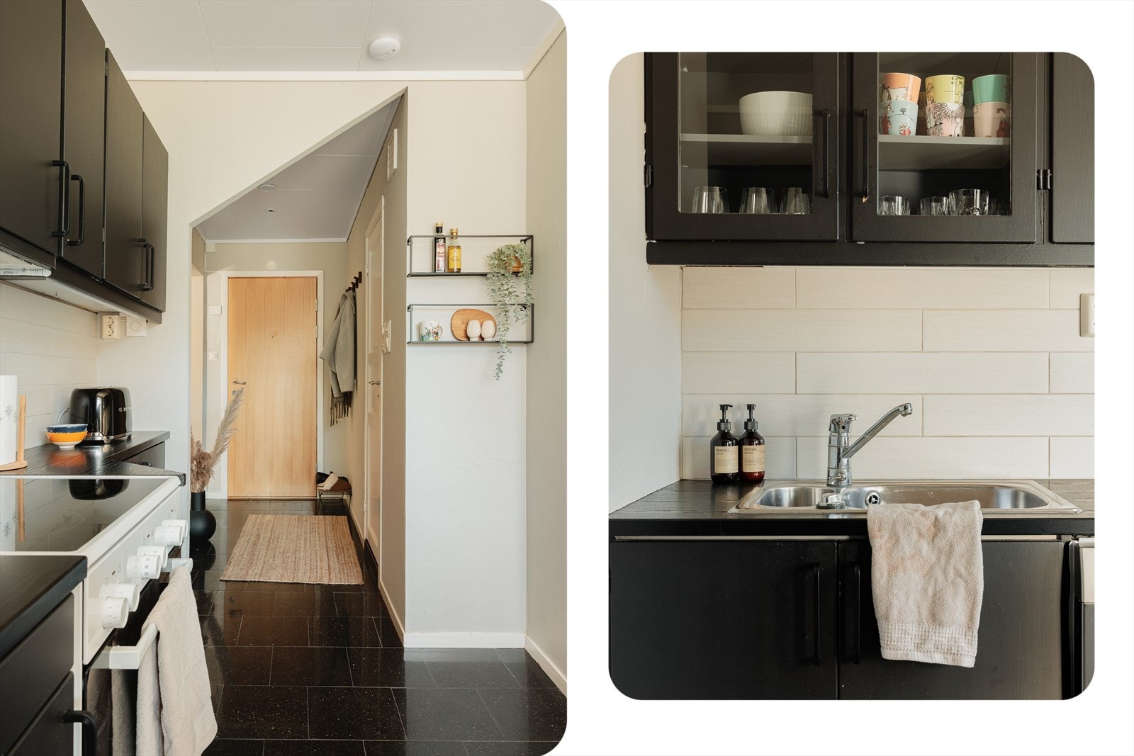 Leilighetens kjøkken måles til 7,4 kvm, og har tilkomst fra entrè. Galleribilde