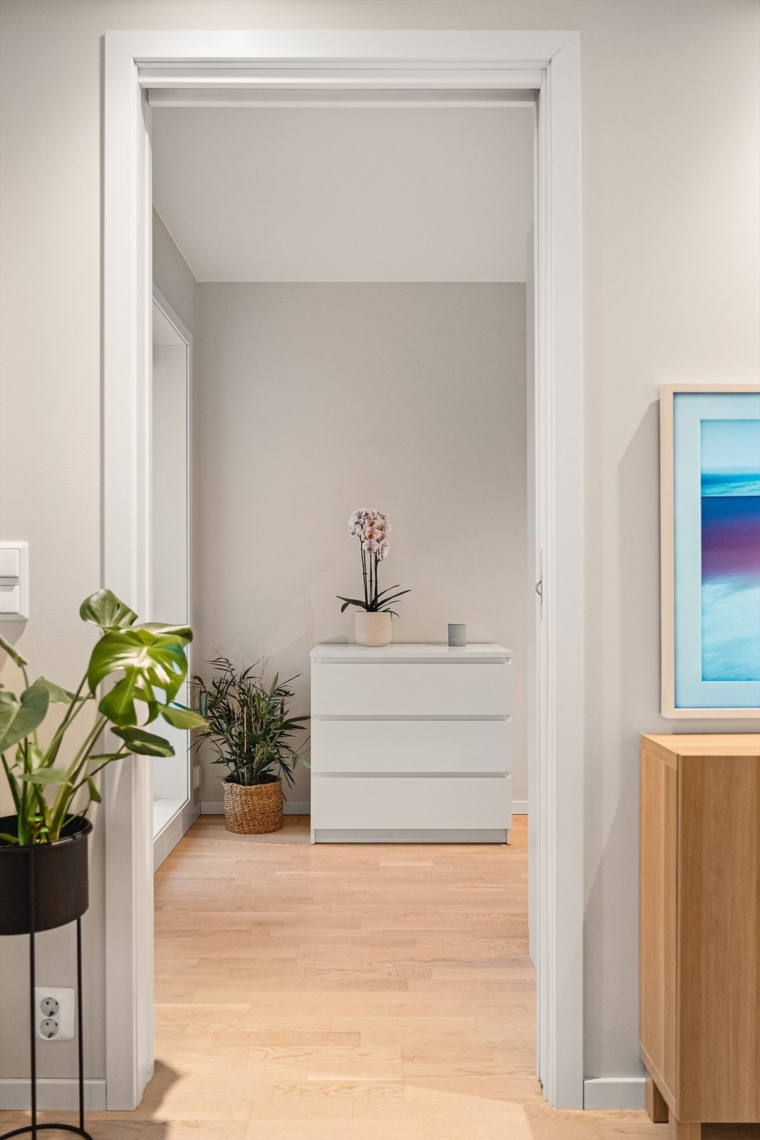 Soverom med skyvedør til stue Galleribilde