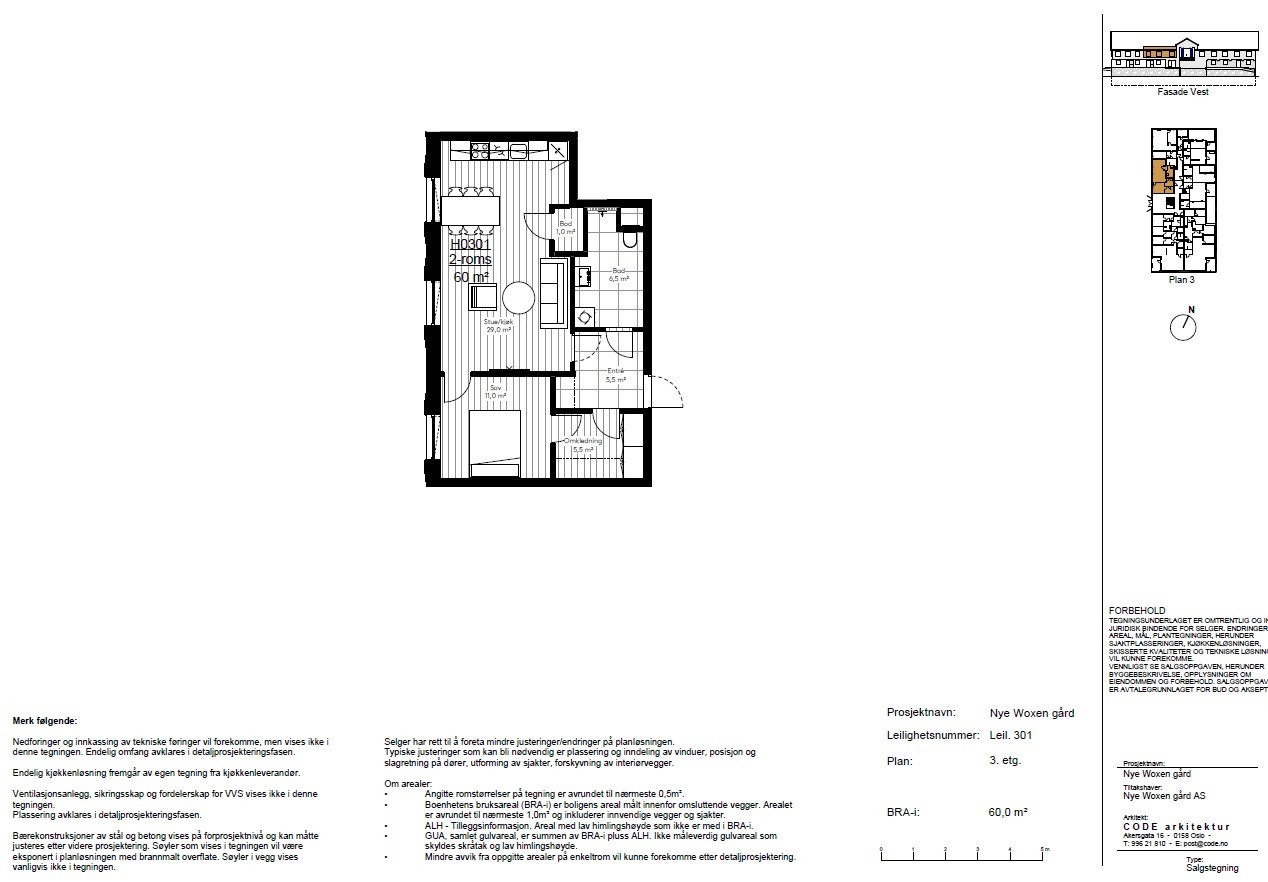 Plantegning for leilighet 301 Galleribilde