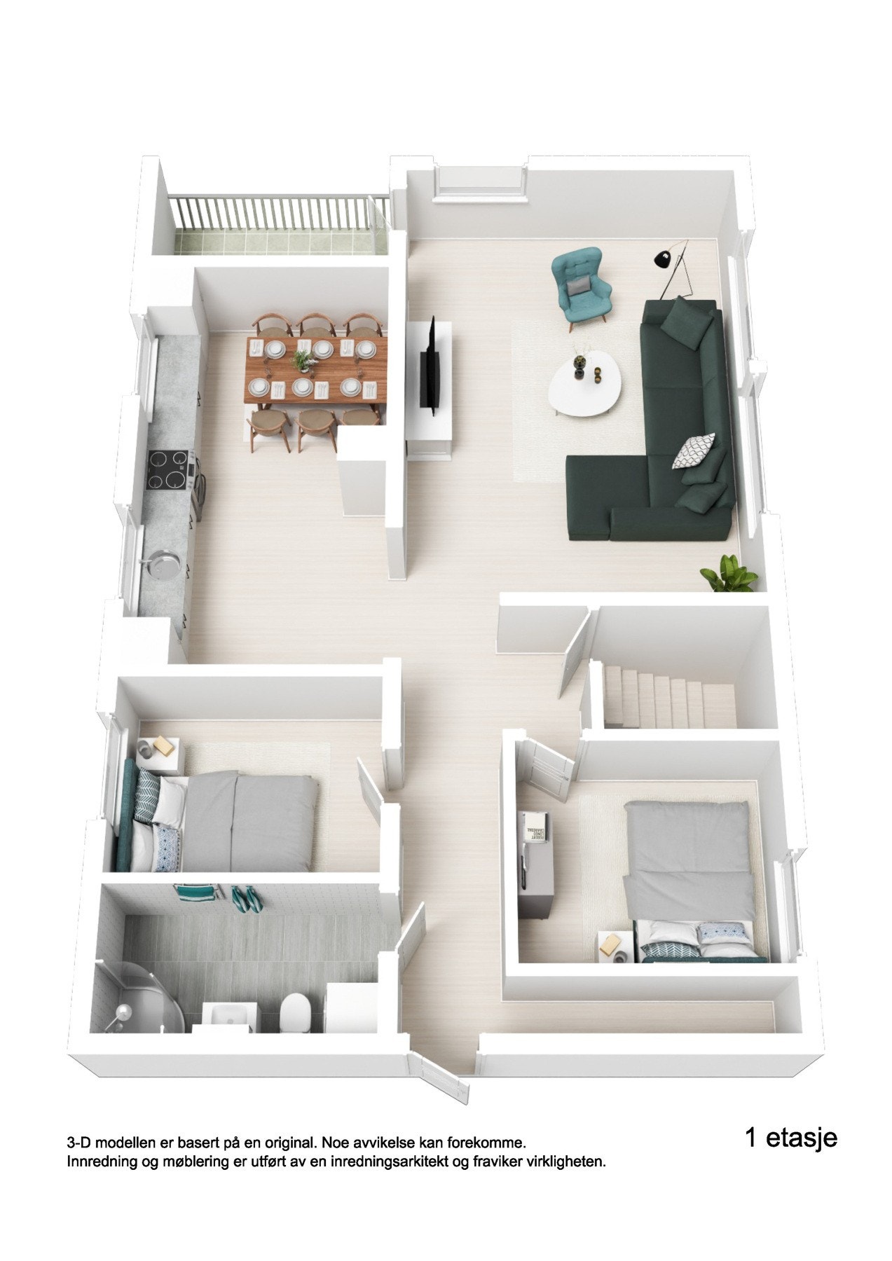 Plantegning 3D 1.etg. Galleribilde