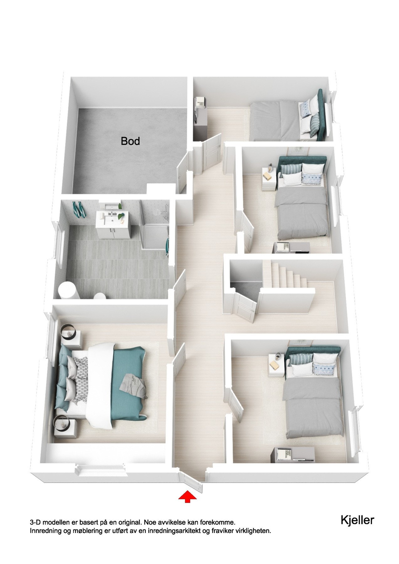 Plantegning 3D kjeller Galleribilde