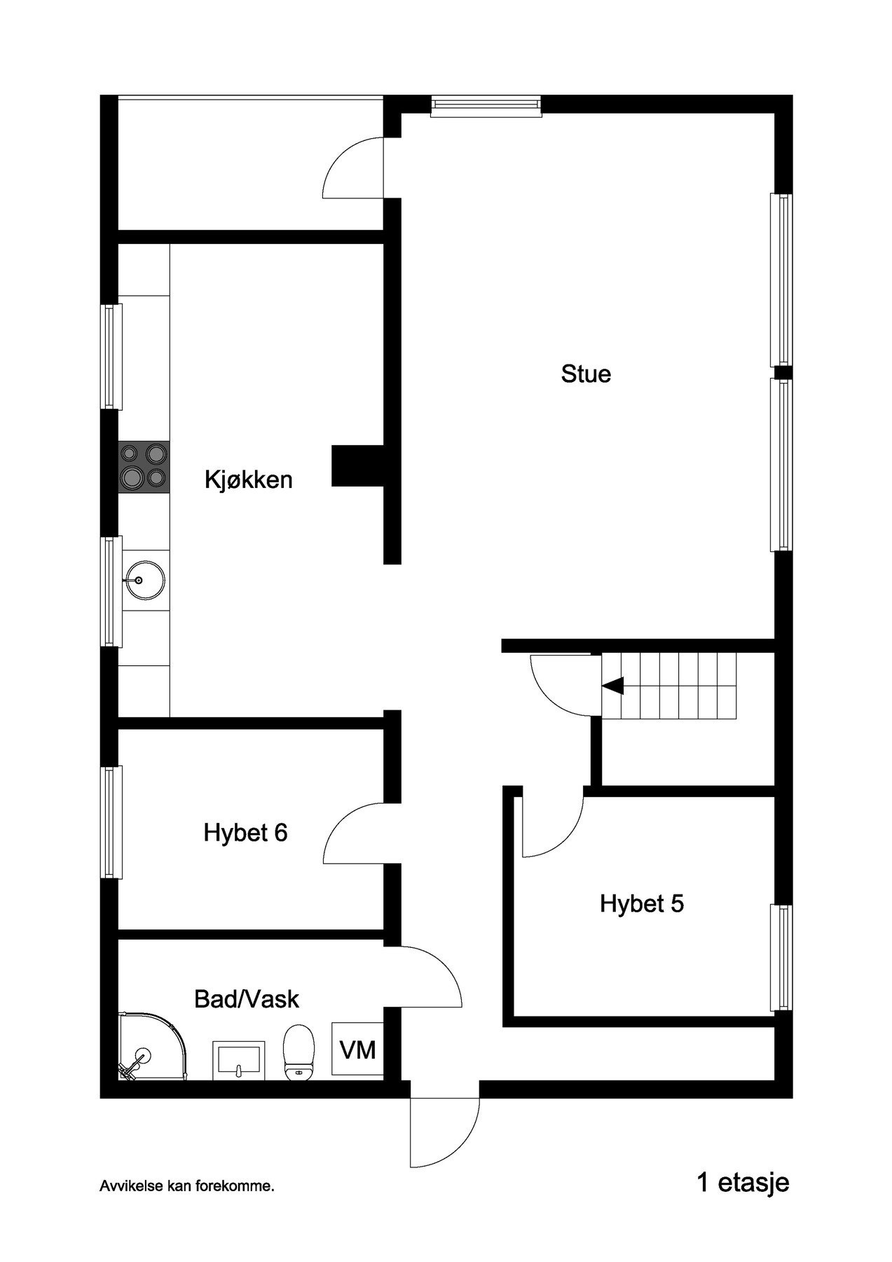 Plantegning 1.etg. Galleribilde