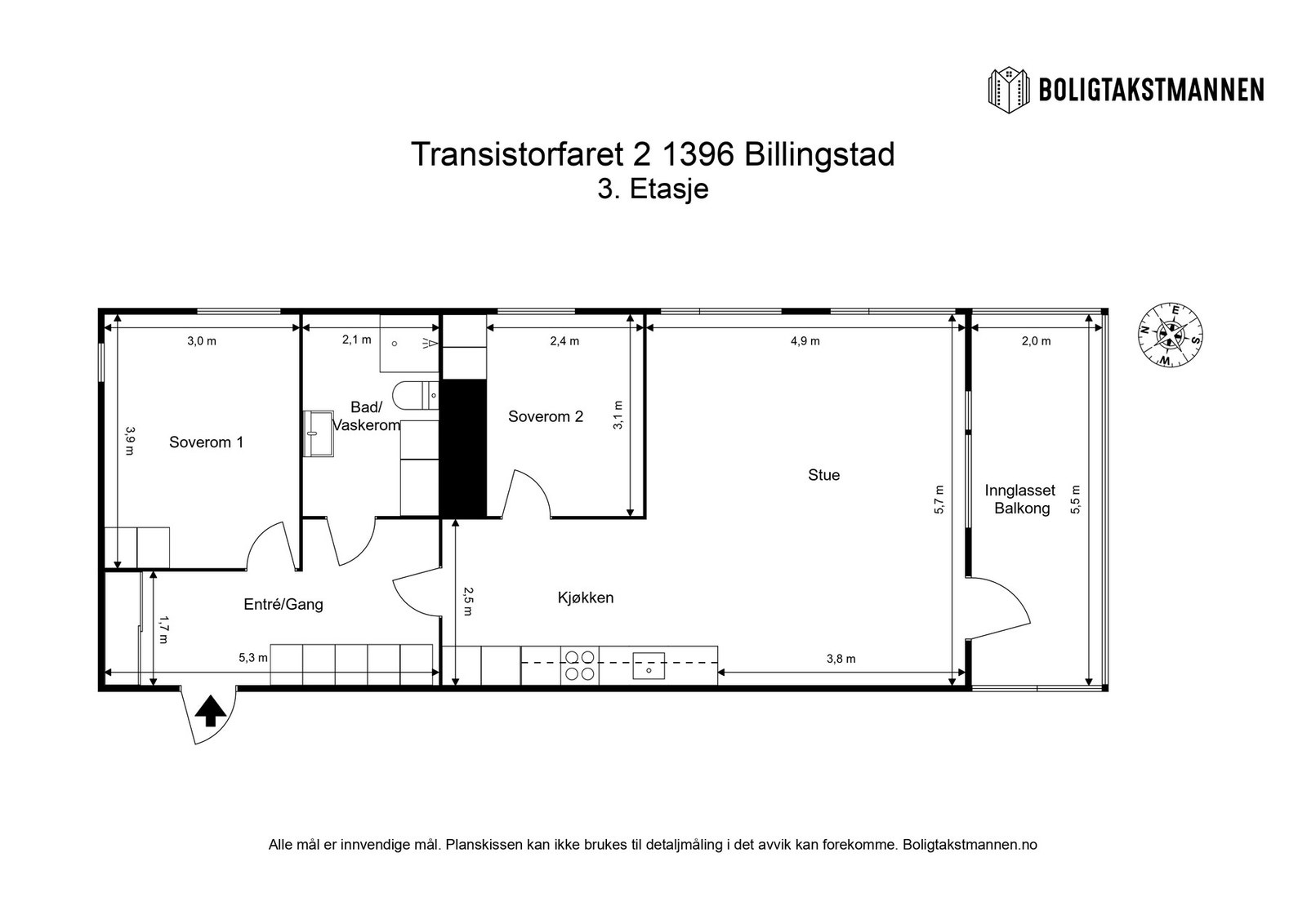Leilighetens romløsning Galleribilde