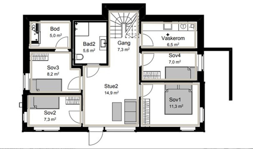 Underetasje. Hustype Nelly Galleribilde